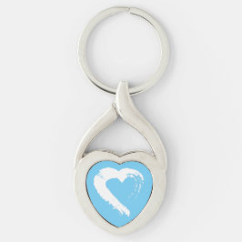 Llavero Keychain del corazón de la luna azul