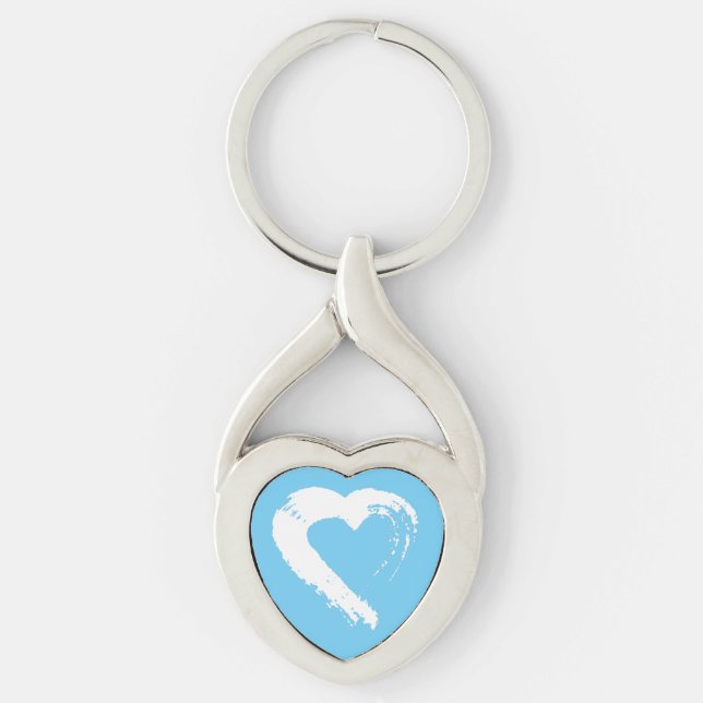 Llavero Keychain del corazón de la luna azul (Anverso)