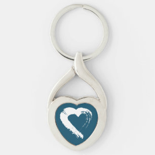 Llavero Keychain del corazón de la luna azul