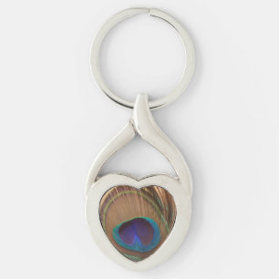 Llavero Keychain del corazón de la pluma