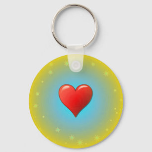 Llavero Keychain del corazón de las estrellas azules