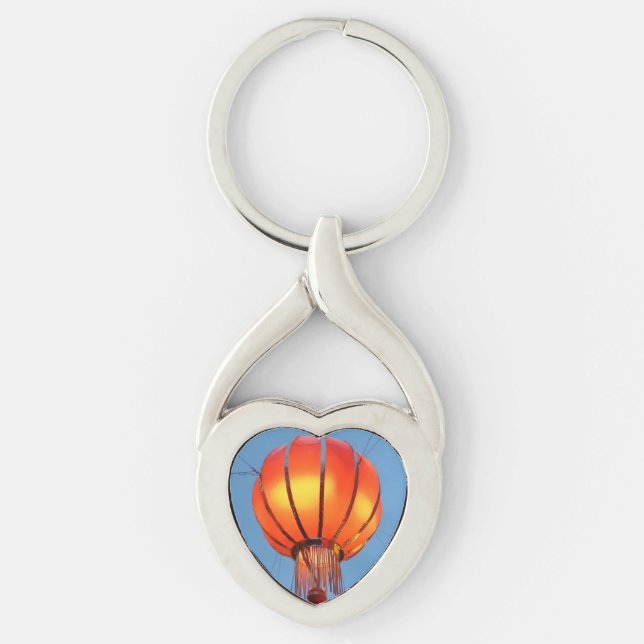 Llavero Keychain del corazón de las linternas chinas (Anverso)