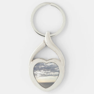 Llavero Keychain del corazón del mar y el cielo y las nube