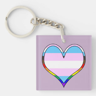 Llavero Keychain del corazón del orgullo transexual