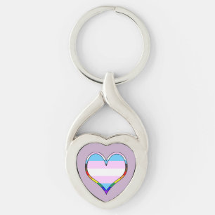 Llavero Keychain del corazón del orgullo transexual