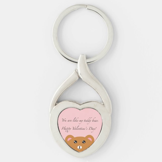 Llavero Keychain del corazón del oso de Teddy (Anverso)