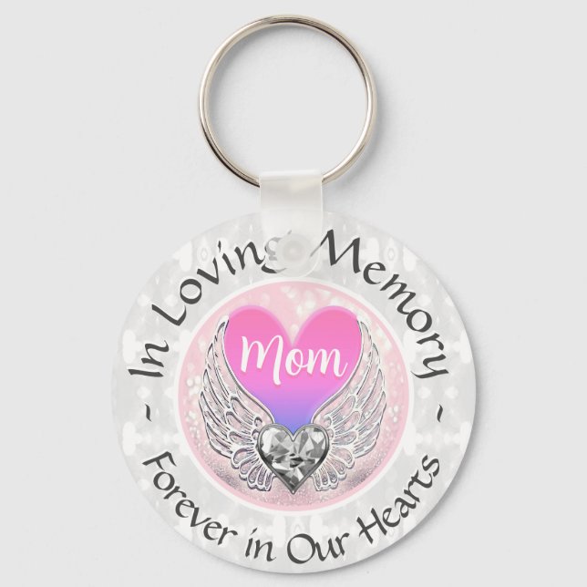 Llavero Keychain del corazón en memoria de mamá (Anverso)
