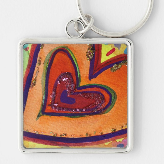 Llavero Keychain del corazón feliz (Frente)