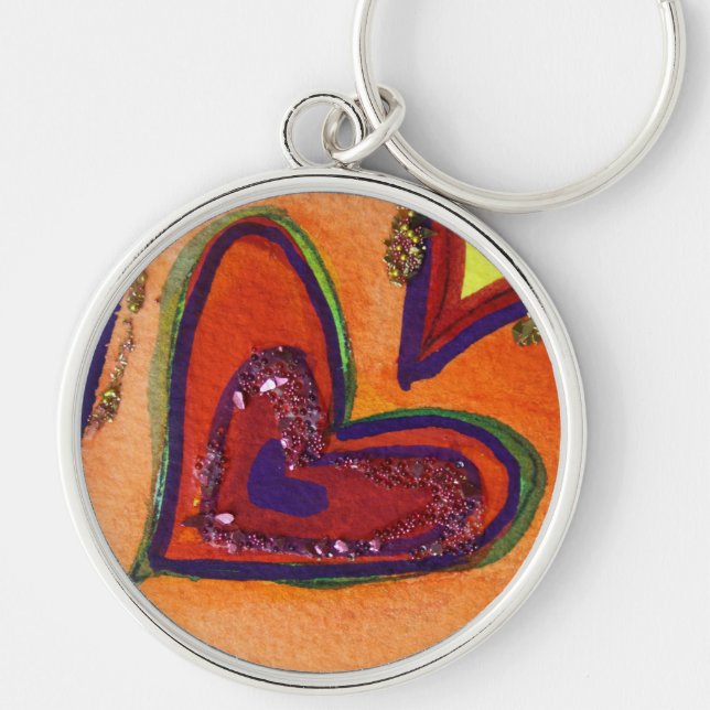 Llavero Keychain del corazón feliz (Frente)