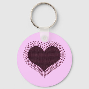 Llavero Keychain del corazón metálico, púrpura