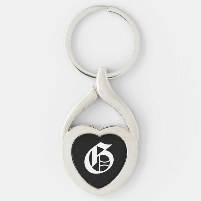 Llavero Keychain del corazón negro "G" (Anverso)
