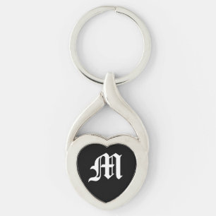 Llavero Keychain del corazón negro "M"