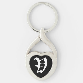 Llavero Keychain del corazón negro "V"