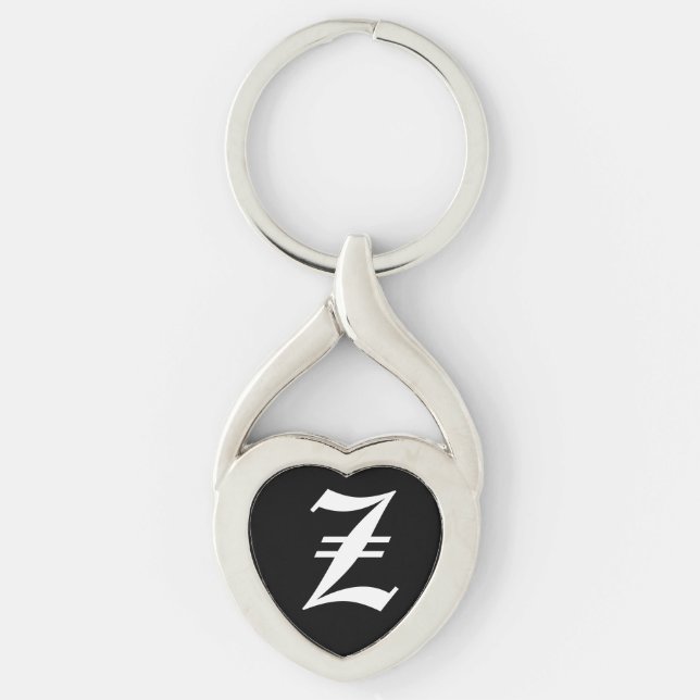Llavero Keychain del corazón negro "Z" (Anverso)