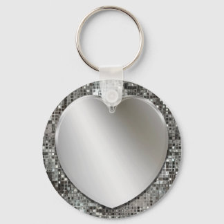 Llavero Keychain del corazón plateado