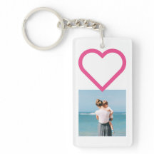 Keychain del corazón rosado de Collage de fotos de