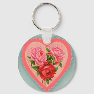 Llavero Keychain del corazón y los Rosas