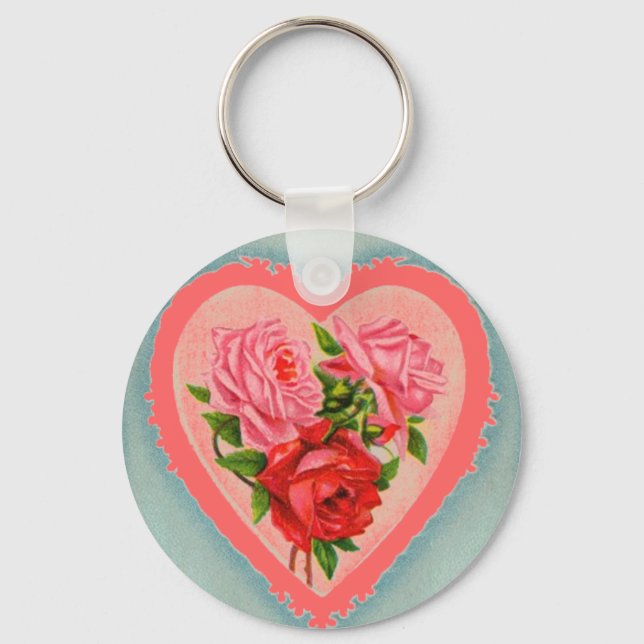 Llavero Keychain del corazón y los Rosas (Anverso)