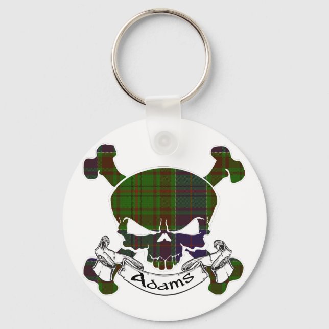 Llavero Keychain del cráneo de Adams Tartan (Anverso)