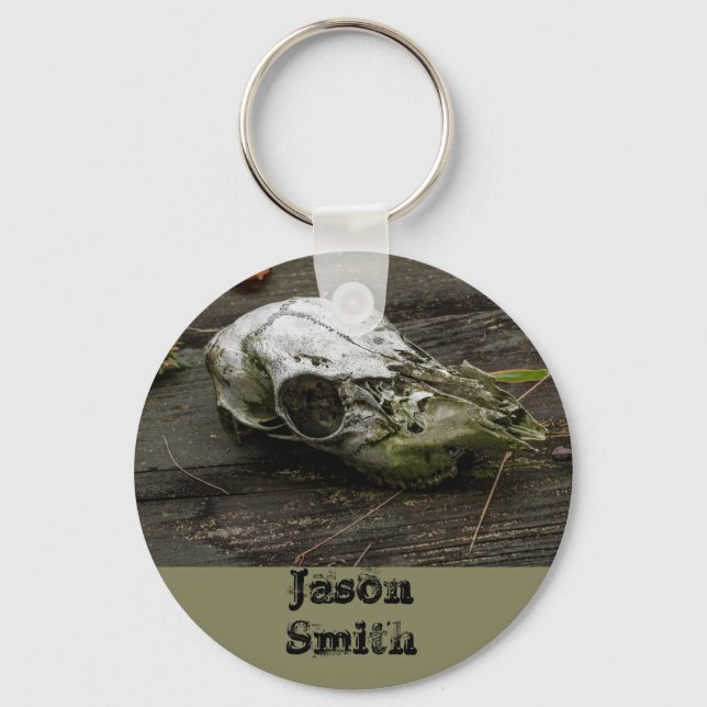 Llavero Keychain del cráneo del ciervo de cola blanca (Anverso)