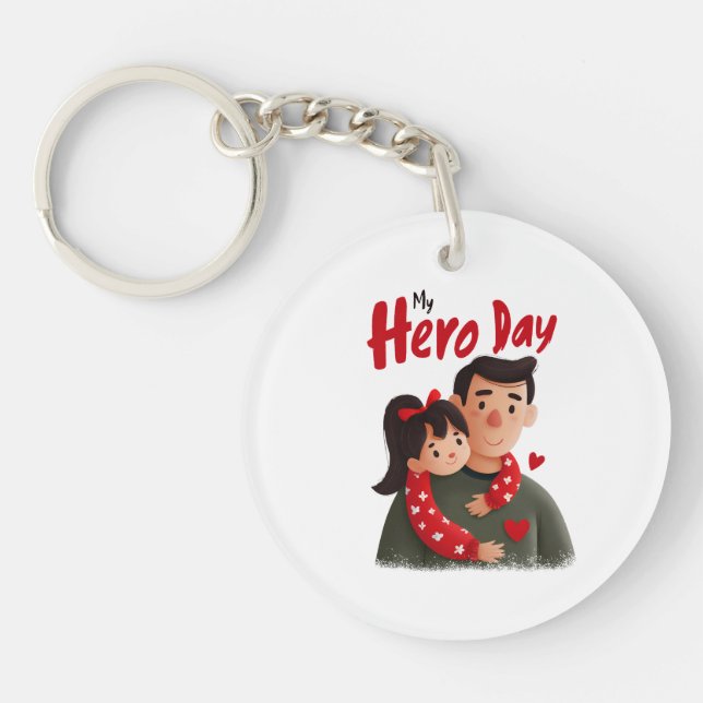 Llavero Keychain del Día del Padre Héroe (Frente)