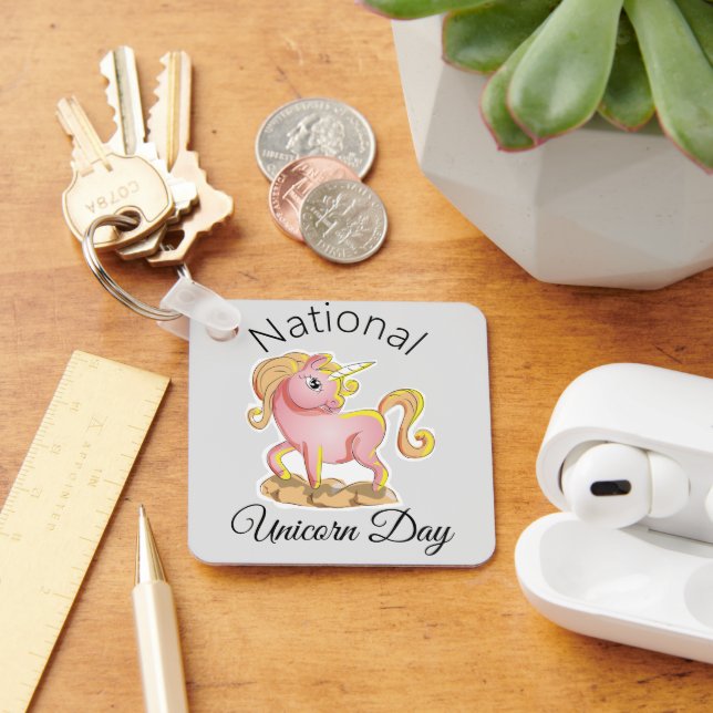 Llavero Keychain del Día Nacional de Unicornio (Escritorio )