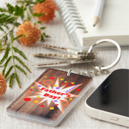 Llavero Keychain del Día Rústico del Padre