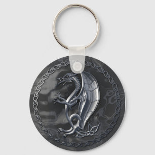 Llavero Keychain del Dragón Celta Plateado