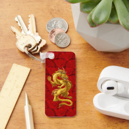 Llavero Keychain del Dragón de Oro chino