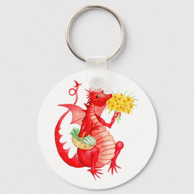 Llavero Keychain del Dragón Rojo Galés (Anverso)