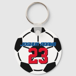 Llavero Keychain del equipo deportivo Black White Soccer