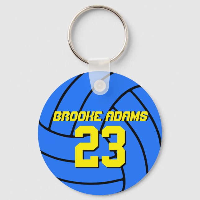 Llavero Keychain del equipo deportivo de voleibol azul (Anverso)