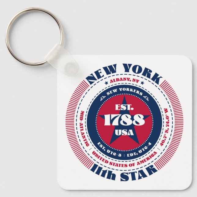 Llavero Keychain del Estado de Nueva York (Anverso)