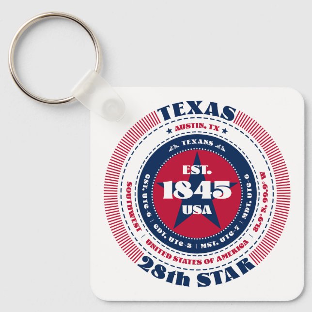 Llavero Keychain del estado de Texas (Anverso)