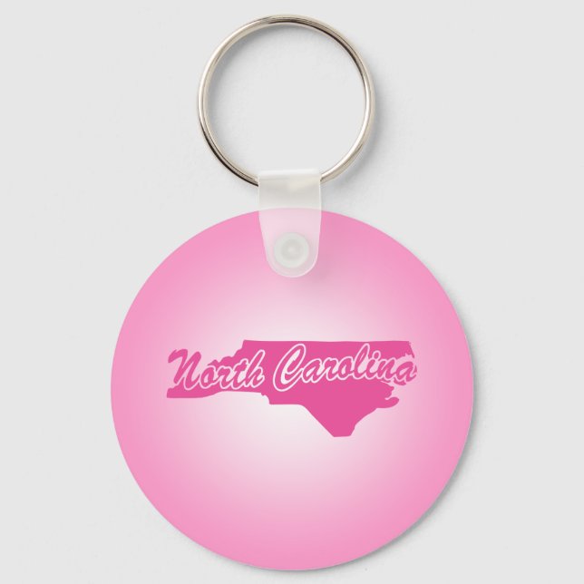 Llavero Keychain del estado rosado de Carolina del Norte (Anverso)