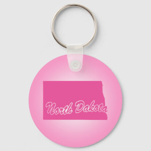 Llavero Keychain del estado rosado de Dakota del Norte