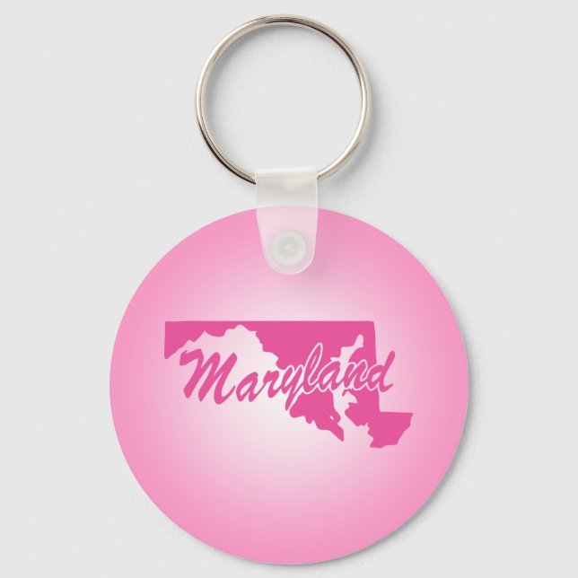 Llavero Keychain del estado rosado de Maryland (Anverso)