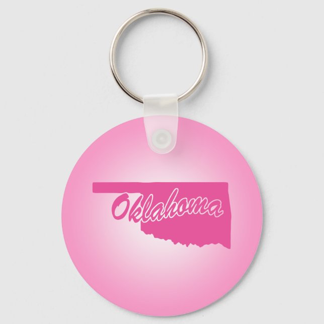 Llavero Keychain del estado rosado de Oklahoma (Anverso)