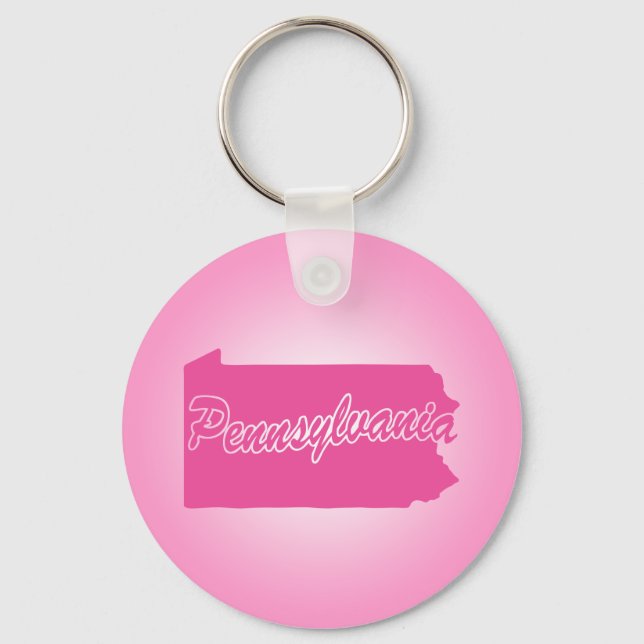 Llavero Keychain del estado rosado de Pennsylvania (Anverso)