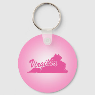 Llavero Keychain del estado rosado de Virginia