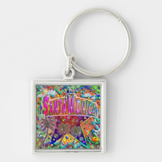 Llavero Keychain del factor de riesgo de Santa Mónica (Frente)