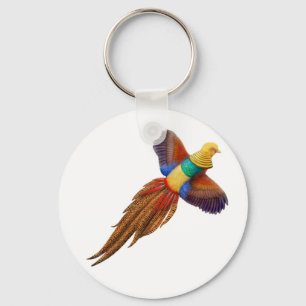 Llavero Keychain del faisán dorado volando