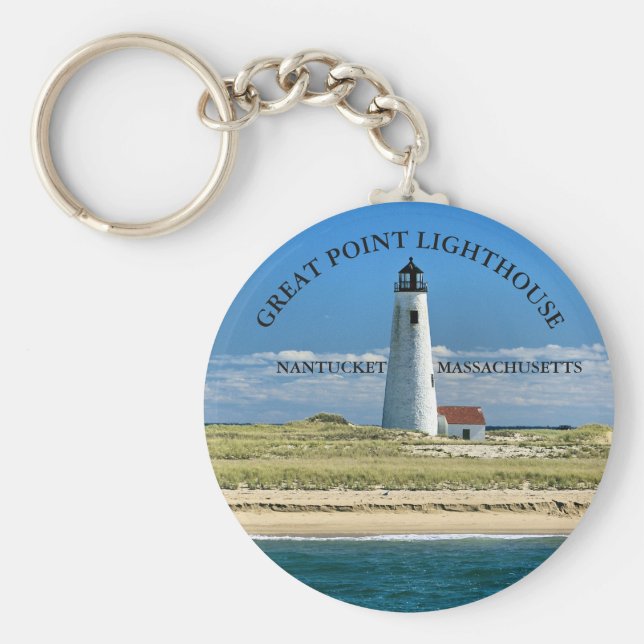 Llavero Keychain del Faro del Gran Punto Nantucket MAMÁES (Frente)