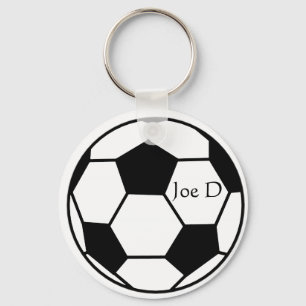 Llavero Keychain del fútbol del Personalizado Blanco y Neg