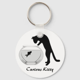 Llavero Keychain del gato con el bol de peces
