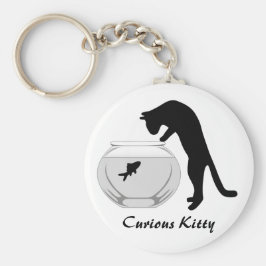 Llavero Keychain del gato con el bol de peces