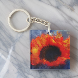 Llavero Keychain del girasol naranja