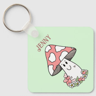 Llavero Keychain del hongo de la cara feliz