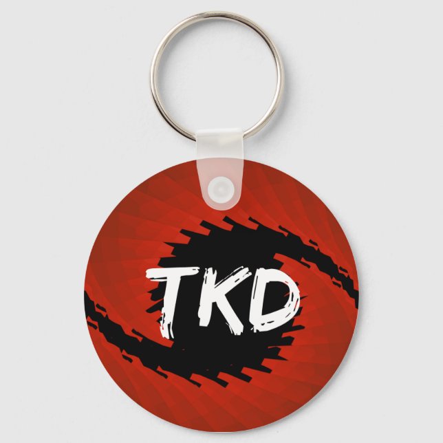 Llavero Keychain del huracán TKD rojo y negro (Anverso)