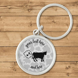 Llavero Keychain del icono del metano de vaca
